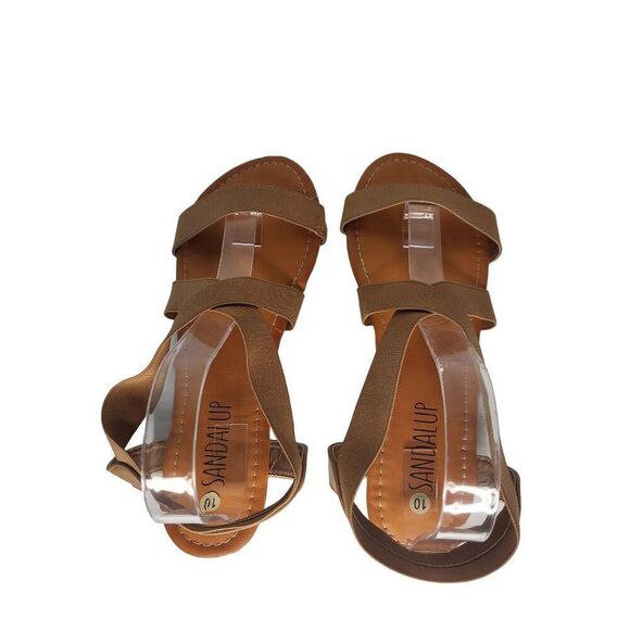 Sandalup Slingback Sandals Women Sz 10 Brown Adjustable Strap Flat Boho Summer - Picture 5 of 8